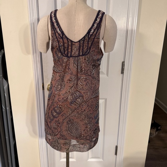 Freelance Boho Embroidered Paisley Mini Dress M Mauve Purple Festival Style - Picture 3 of 9